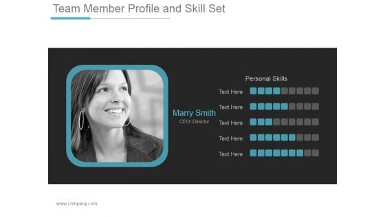 Team Member Profile And Skill Set Ppt PowerPoint Presentation Styles