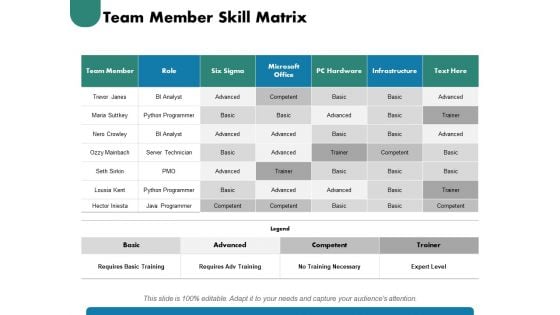 Team Member Skill Matrix Ppt PowerPoint Presentation Gallery Inspiration Team Member Skill Matrix Ppt PowerPoint Presentation Gallery Inspiration