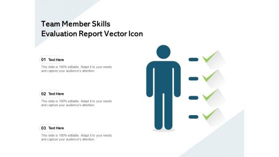 Team Member Skills Evaluation Report Vector Icon Ppt PowerPoint Presentation Infographic Template Portfolio PDF