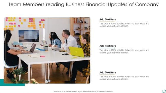 Team Members Reading Business Financial Updates Of Company Background PDF