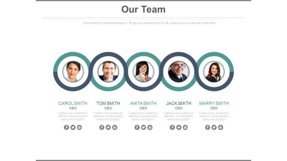 Team Members With Portfolio Of Skills Powerpoint Slides