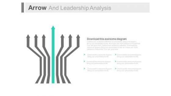 Team Of Arrows With Leader Powerpoint Slides