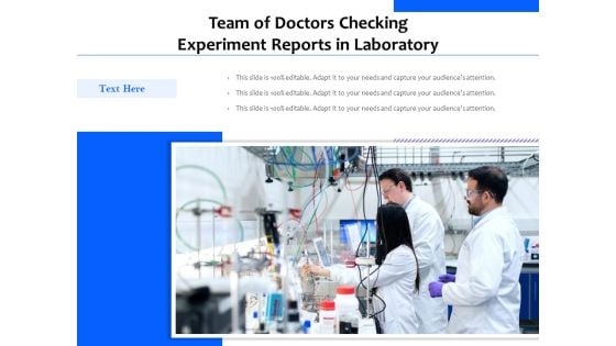 Team Of Doctors Checking Experiment Reports In Laboratory Ppt PowerPoint Presentation Gallery Good PDF