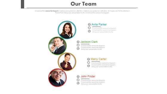 Team Of Four Professional People Powerpoint Slides