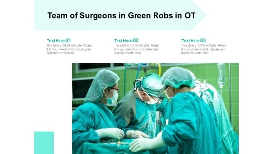 Team Of Surgeons In Green Robs In OT Ppt PowerPoint Presentation Gallery Format PDF