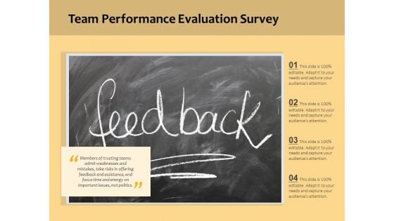 Team Performance Evaluation Survey Ppt PowerPoint Presentation Gallery Graphic Images PDF