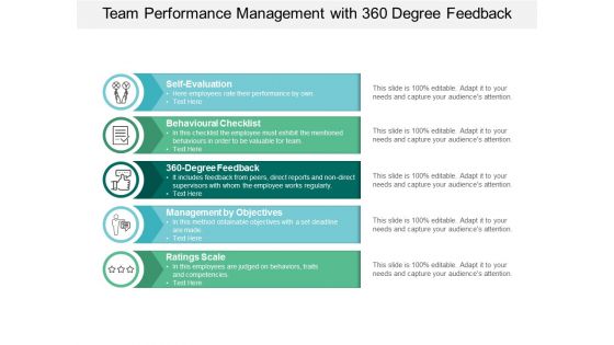 team performance management with 360 degree feedback ppt powerpoint presentation infographic template deck