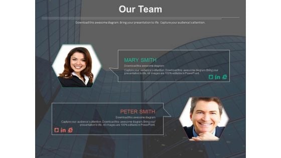 Team Profile Tags Introduction Diagram Powerpoint Slides