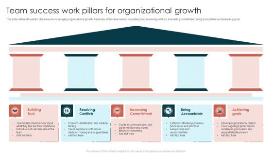 Team Success Work Pillars For Organizational Growth Guidelines PDF