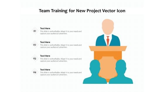 Team Training For New Project Vector Icon Ppt PowerPoint Presentation Gallery Clipart PDF