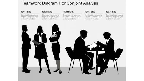 Teamwork Diagram For Conjoint Analysis Powerpoint Template