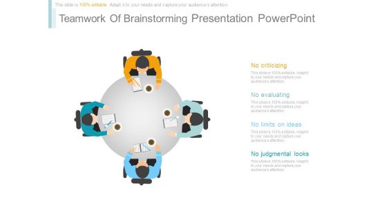 Teamwork Of Brainstorming Presentation Powerpoint