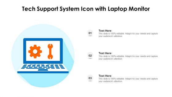 Tech Support System Icon With Laptop Monitor Ppt PowerPoint Presentation Styles Templates PDF