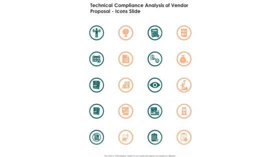 Technical Compliance Analysis Of Vendor Proposal Icons Slide One Pager Sample Example Document Technical Compliance Analysis Of Vendor Proposal Icons Slide One Pager Sample Example Document