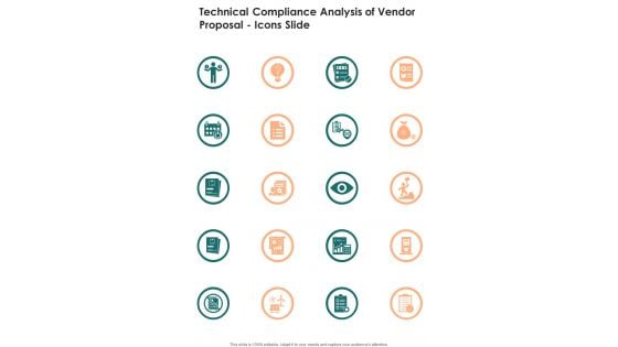 Technical Compliance Analysis Of Vendor Proposal Icons Slide One Pager Sample Example Document