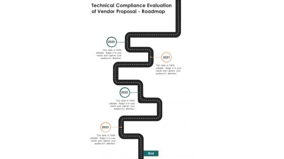 Technical Compliance Evaluation Of Vendor Proposal Roadmap One Pager Sample Example Document Technical Compliance Evaluation Of Vendor Proposal Roadmap One Pager Sample Example Document
