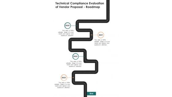 Technical Compliance Evaluation Of Vendor Proposal Roadmap One Pager Sample Example Document