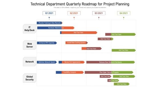 Technical Department Quarterly Roadmap For Project Planning Background