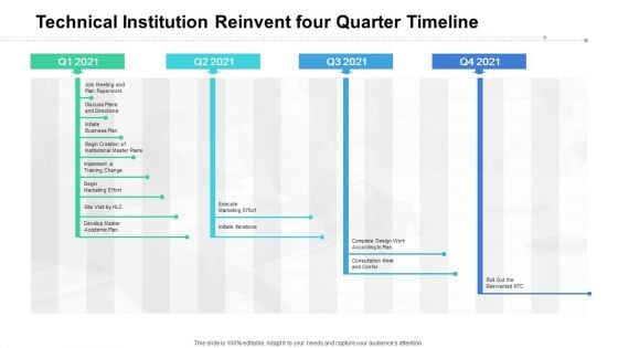 Technical Institution Reinvent Four Quarter Timeline Background