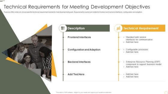 Technical Requirements For Meeting Development Objectives Elements PDF