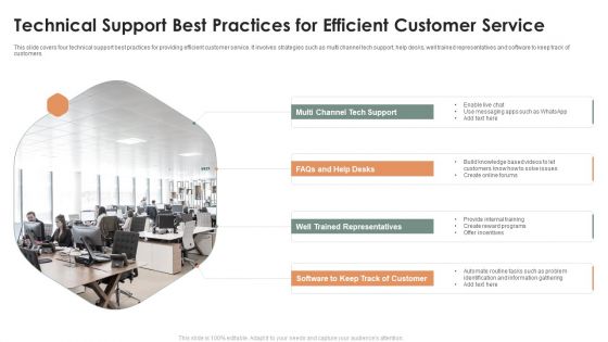 Technical Support Best Practices For Efficient Customer Service Ppt Good PDF