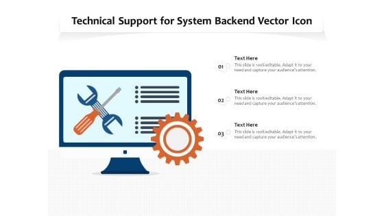 Technical Support For System Backend Vector Icon Ppt PowerPoint Presentation Show Slides PDF