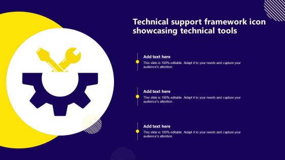 Technical Support Framework Icon Showcasing Technical Tools Elements PDF