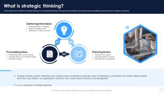 Technical Thinking What Is Strategic Thinking Ppt Icon Examples PDF