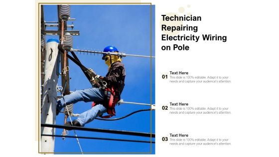 Technician Repairing Electricity Wiring On Pole Ppt PowerPoint Presentation Pictures Model PDF