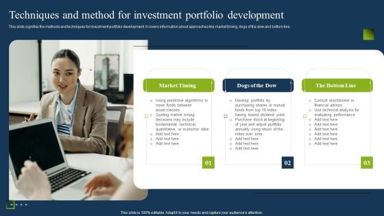 Techniques And Method For Investment Portfolio Development Ppt Portfolio Information PDF