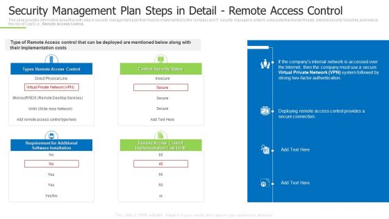 Techniques And Strategies To Reduce Security Management Risks Security Management Plan Steps In Detail Remote Summary PDF