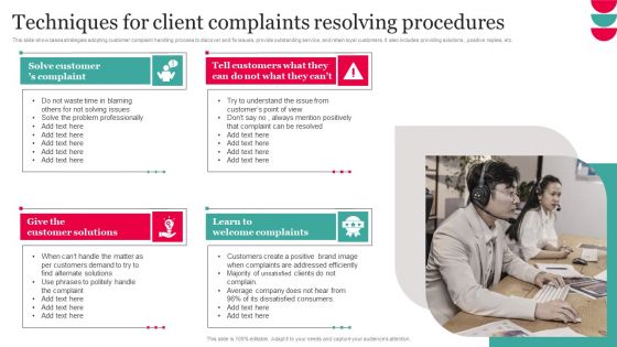 Techniques For Client Complaints Resolving Procedures Designs PDF