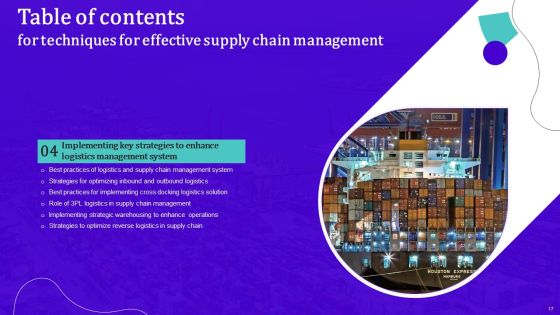 Techniques For Effective Supply Chain Management Ppt PowerPoint Presentation Complete Deck With Slides Slide17