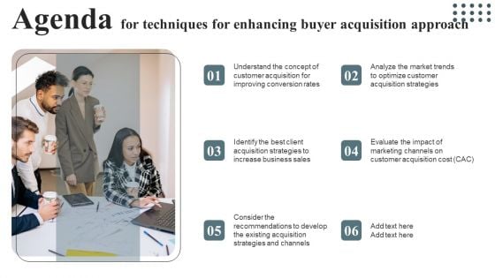 Techniques For Enhancing Buyer Acquisition Agenda For Techniques For Enhancing Buyer Graphics PDF Techniques For Enhancing Buyer Acquisition Agenda For Techniques For Enhancing Buyer Graphics PDF