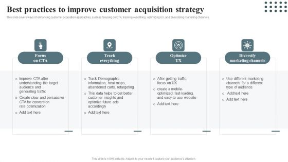 Techniques For Enhancing Buyer Acquisition Best Practices To Improve Customer Acquisition Sample PDF Techniques For Enhancing Buyer Acquisition Best Practices To Improve Customer Acquisition Sample PDF