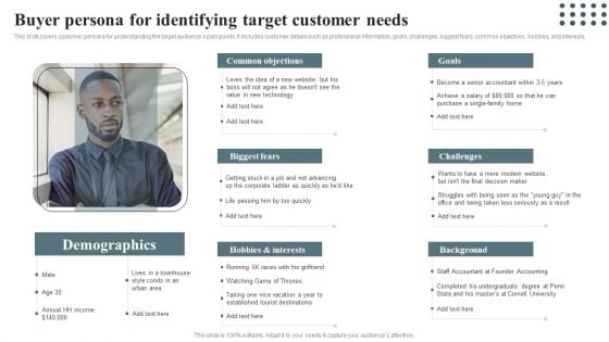 Techniques For Enhancing Buyer Acquisition Buyer Persona For Identifying Target Customer Diagrams PDF