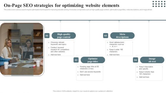 Techniques For Enhancing Buyer Acquisition On Page Seo Strategies For Optimizing Website Elements Mockup PDF