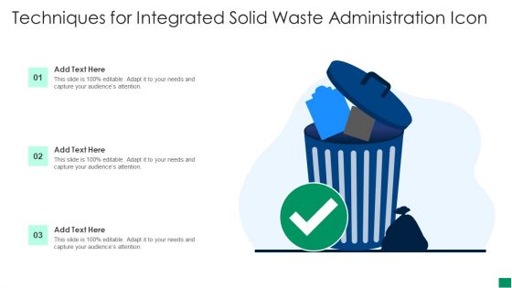 Techniques For Integrated Solid Waste Administration Icon Introduction PDF