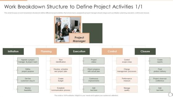 Techniques For Timely Project Work Breakdown Structure To Define Project Activities Topics PDF