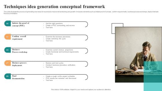 Techniques Idea Generation Conceptual Framework Icons PDF