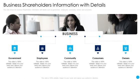 Techniques Increase Stakeholder Value Business Shareholders Information With Details Background PDF