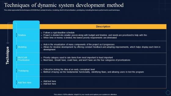 Techniques Of Dynamic System Development Software Development Approaches Slides PDF