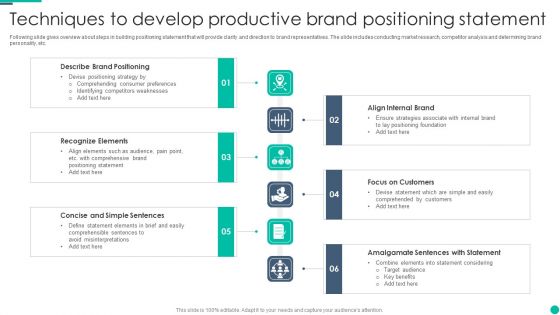 Techniques To Develop Productive Brand Positioning Statement Graphics PDF