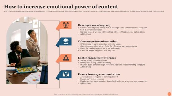 Techniques To Elevate Brand Visibility How To Increase Emotional Power Of Content Summary PDF