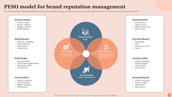 Techniques To Elevate Brand Visibility PESO Model For Brand Reputation Management Demonstration PDF