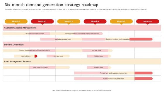 Techniques To Enhance Brand Awareness Six Month Demand Generation Strategy Roadmap Sample PDF