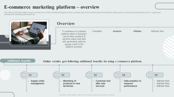 Techniques To Enhance Customer Engagement Via Digital Platforms E Commerce Marketing Platform Overview Diagrams PDF