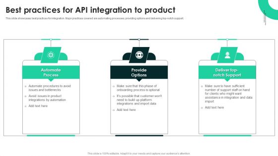 Techniques To Enhance User Onboarding Journey Best Practices For API Integration To Product Inspiration PDF