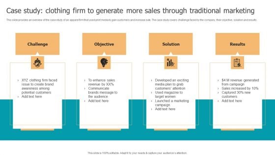 Techniques To Implement Case Study Clothing Firm To Generate More Sales Through Diagrams PDF