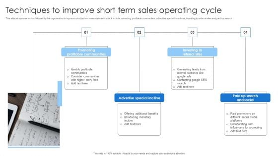 Techniques To Improve Short Term Sales Operating Cycle Brochure PDF